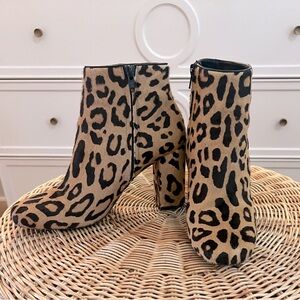 Yves Saint Laurent leopard pony booties